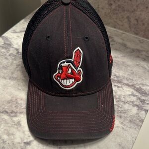 Cleveland Indians chief wahoo SnapBack trucker hat. New era. Medium large